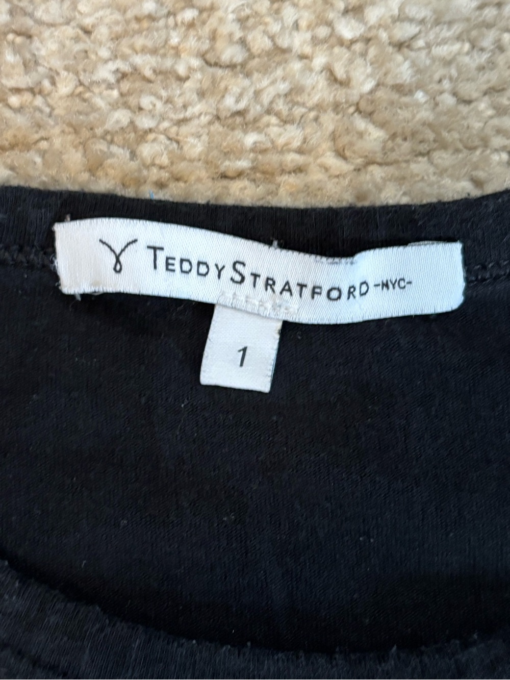 Teddy Stratford NYC TEDRA™ Black Crew Neck T-Shirt Mens Small Luxury Basic - Picture 2 of 6